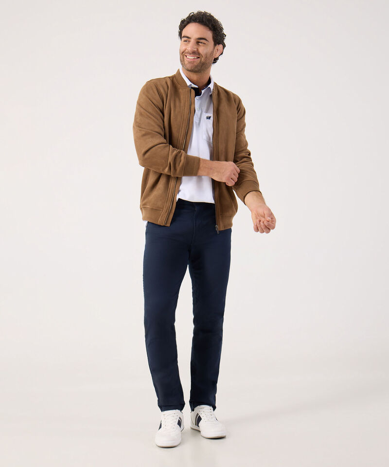 Pantal&oacute;n 5 Bolsillos Unicolor Con Silueta Slim Fit, C&iacute;trico Marinero